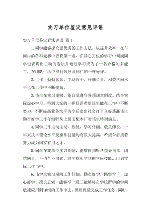 实习单位鉴定意见评语例文.docx