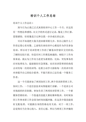 培训个人工作总结汇编.docx