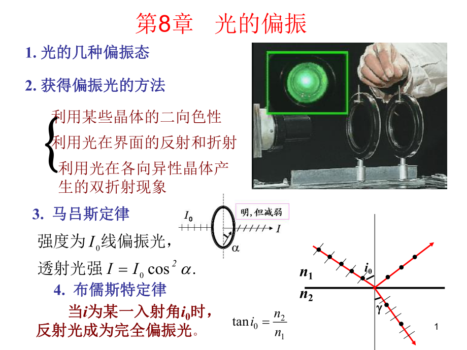 大学物理-光的偏振、衍射习题课ppt课件.ppt_第1页