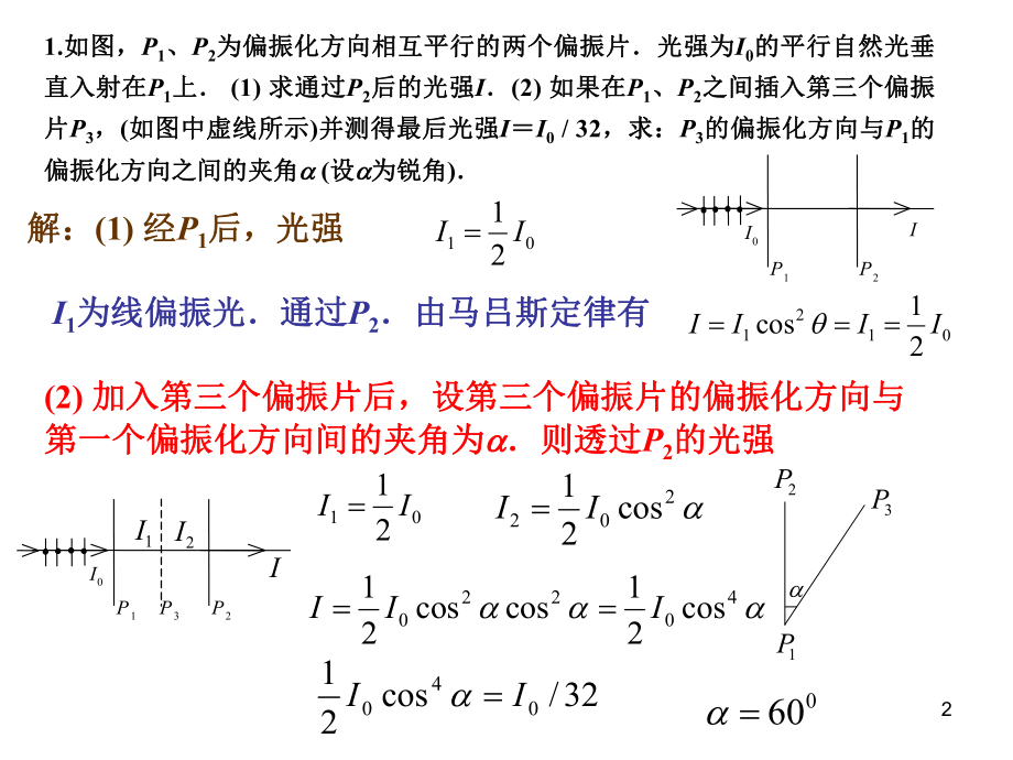 大学物理-光的偏振、衍射习题课ppt课件.ppt_第2页