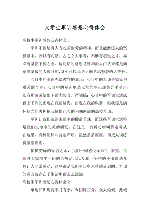 大学生军训感想心得体会范文.docx