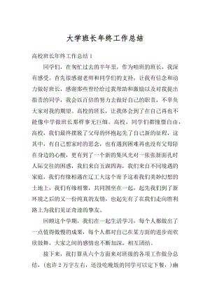 大学班长年终工作总结优质.docx