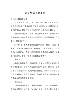 实习培训自我鉴定优质.docx