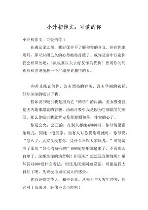 小升初作文：可爱的你优质.docx