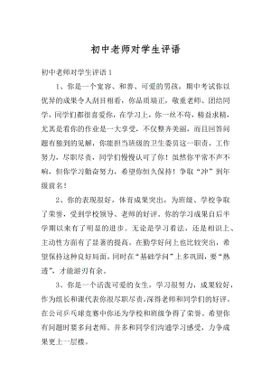 初中老师对学生评语范文.docx