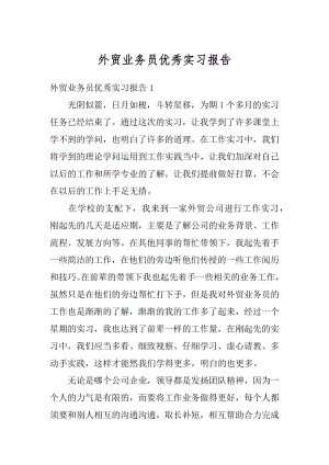 外贸业务员优秀实习报告汇编.docx