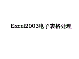 Excel2003电子表格处理.ppt