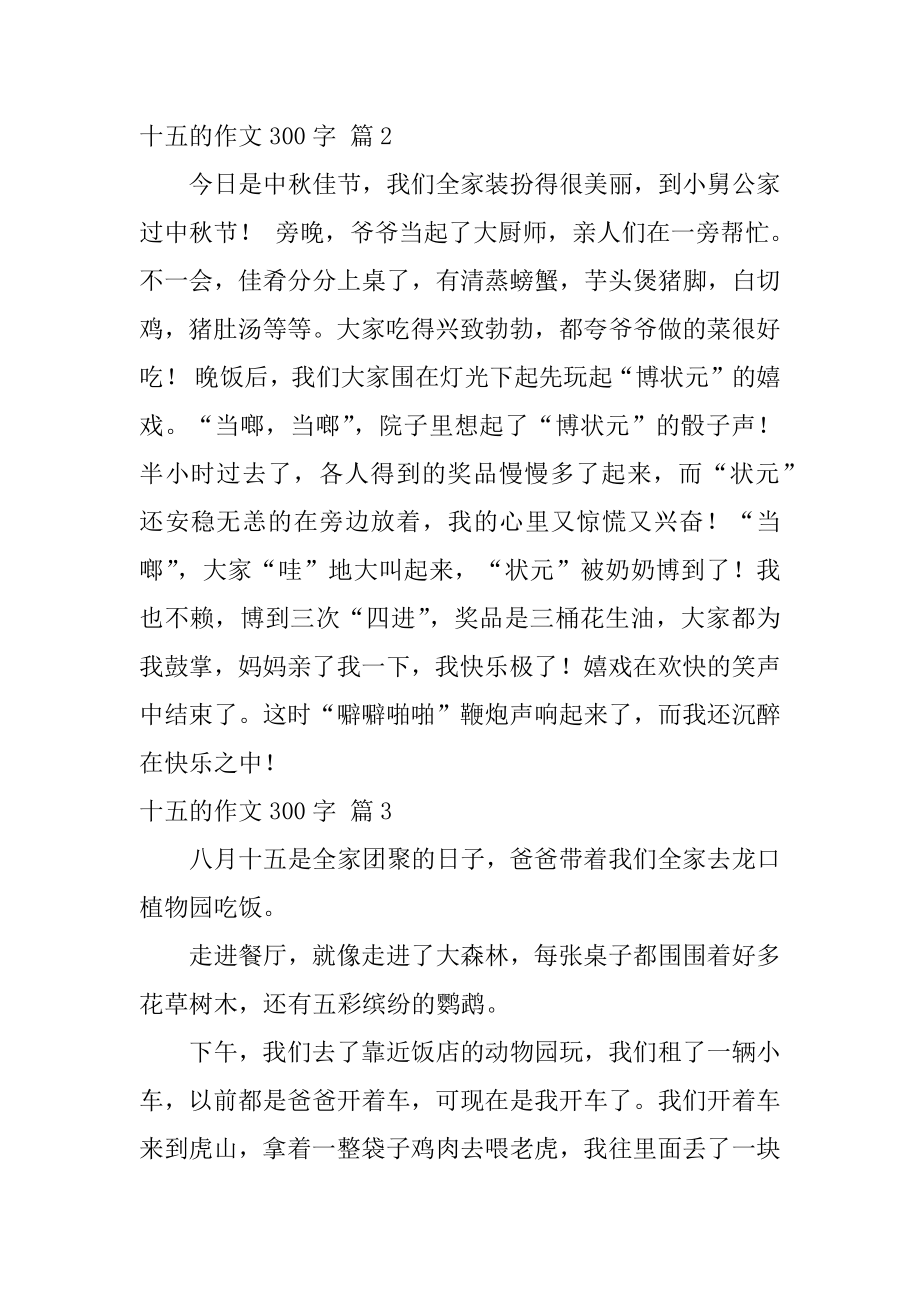 十五的作文300字汇编.docx_第2页