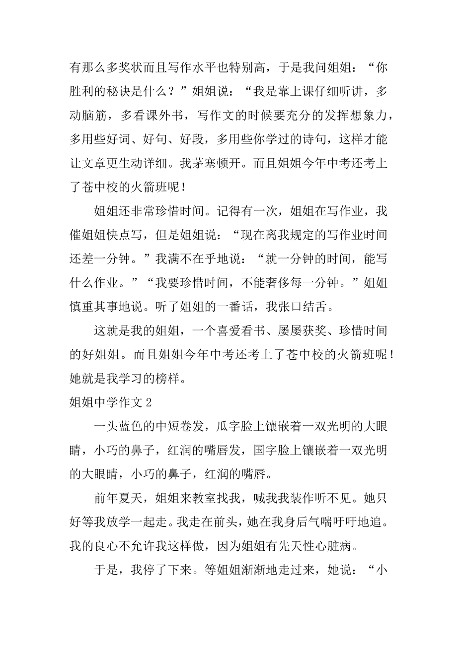 姐姐高中作文优质.docx_第2页