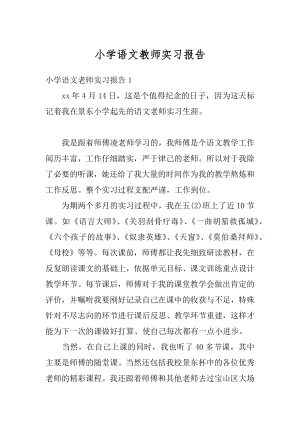 小学语文教师实习报告范本.docx