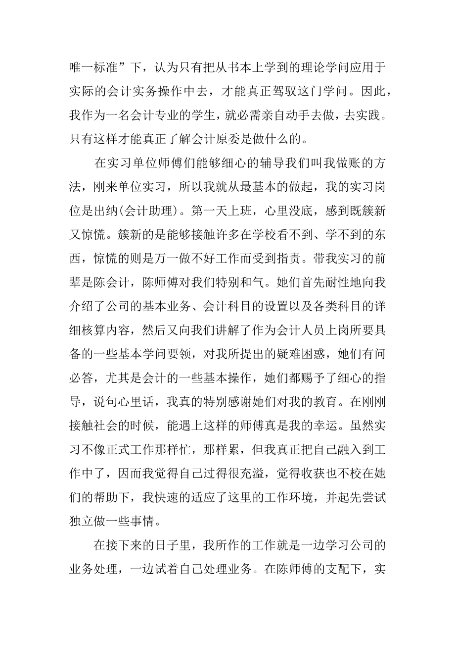 大学会计专业个人实习总结精选.docx_第2页