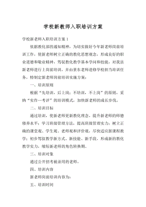 学校新教师入职培训方案精选.docx