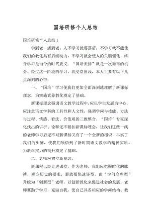 国培研修个人总结精编.docx