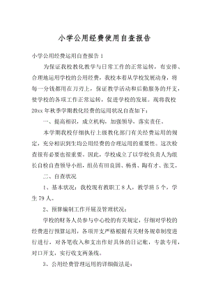 小学公用经费使用自查报告优质.docx