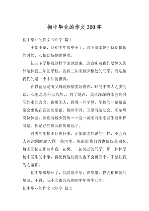 初中毕业的作文300字精选.docx