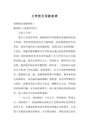 大学校长迎新致辞精选.docx