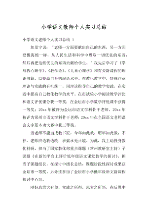 小学语文教师个人实习总结汇编.docx