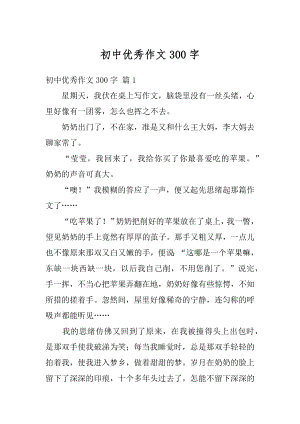 初中优秀作文300字范文.docx