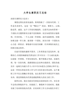 大学生兼职实习总结优质.docx