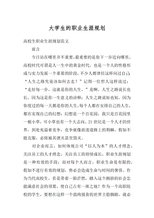 大学生的职业生涯规划精编.docx