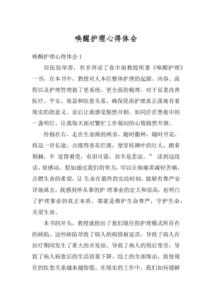 唤醒护理心得体会例文.docx