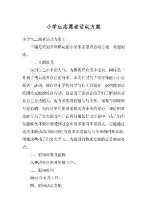 小学生志愿者活动方案优质.docx