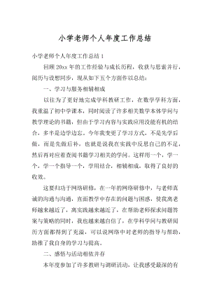 小学老师个人年度工作总结优质.docx