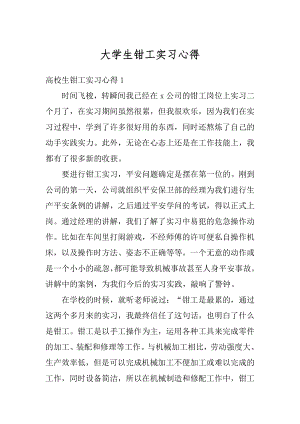 大学生钳工实习心得精品.docx