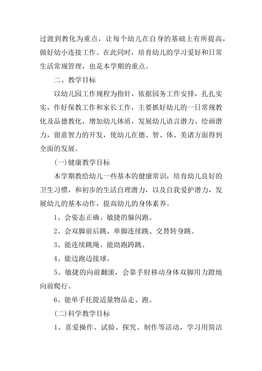 大班教师教学工作计划范例.docx_第2页