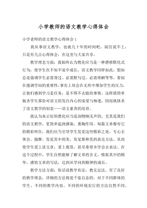 小学教师的语文教学心得体会例文.docx