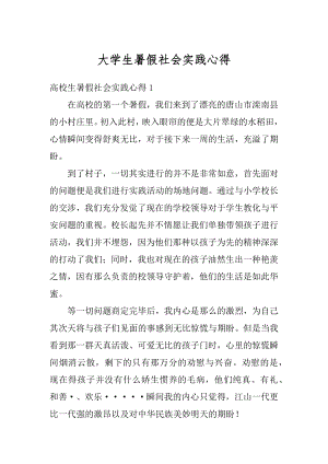 大学生暑假社会实践心得精编.docx