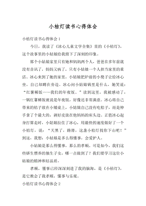 小桔灯读书心得体会范文.docx