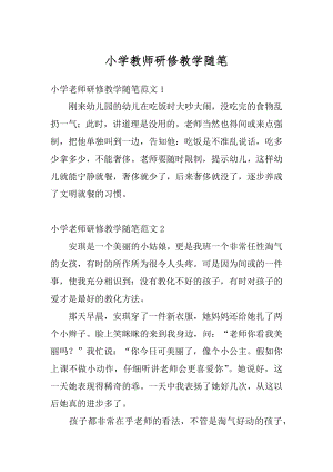 小学教师研修教学随笔例文.docx