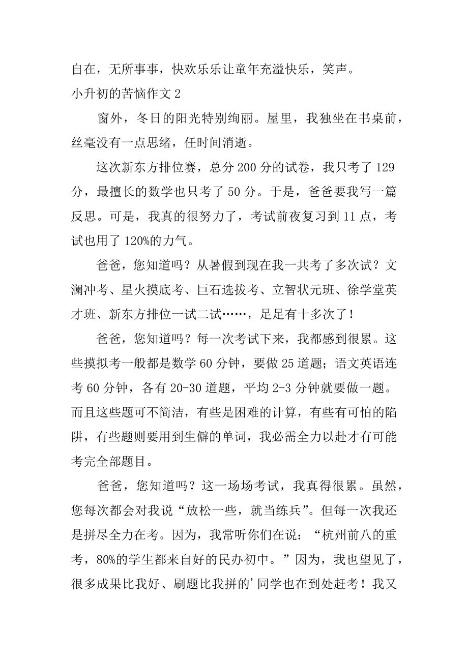 小升初的烦恼作文优质.docx_第2页