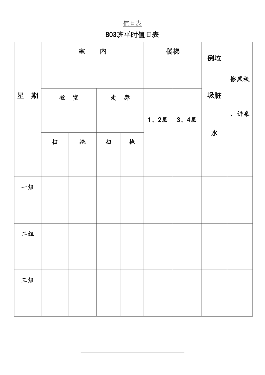 初中班级值日表模板.doc_第2页