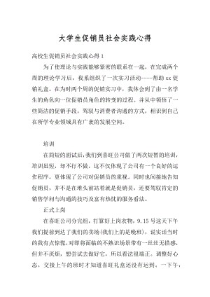 大学生促销员社会实践心得汇编.docx