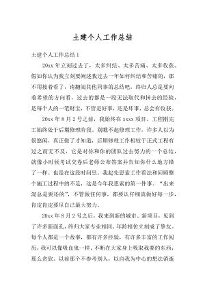 土建个人工作总结优质.docx