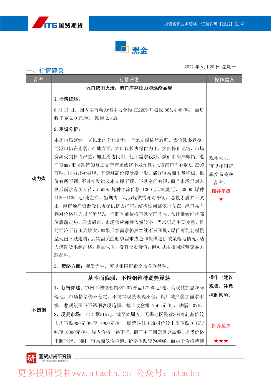 20220620-国贸期货-黑金·投研日报.pdf_第1页