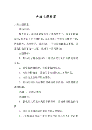 大班主题教案优质.docx