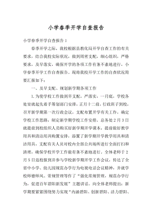 小学春季开学自查报告汇编.docx