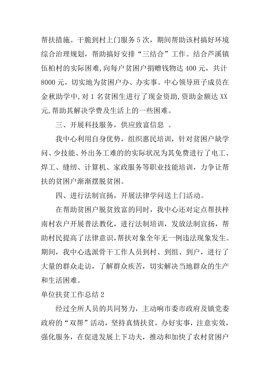 单位扶贫工作总结范本.docx_第2页