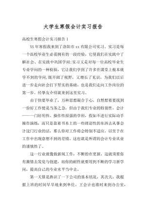 大学生寒假会计实习报告汇编.docx