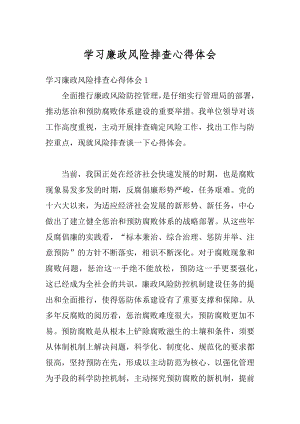 学习廉政风险排查心得体会精选.docx