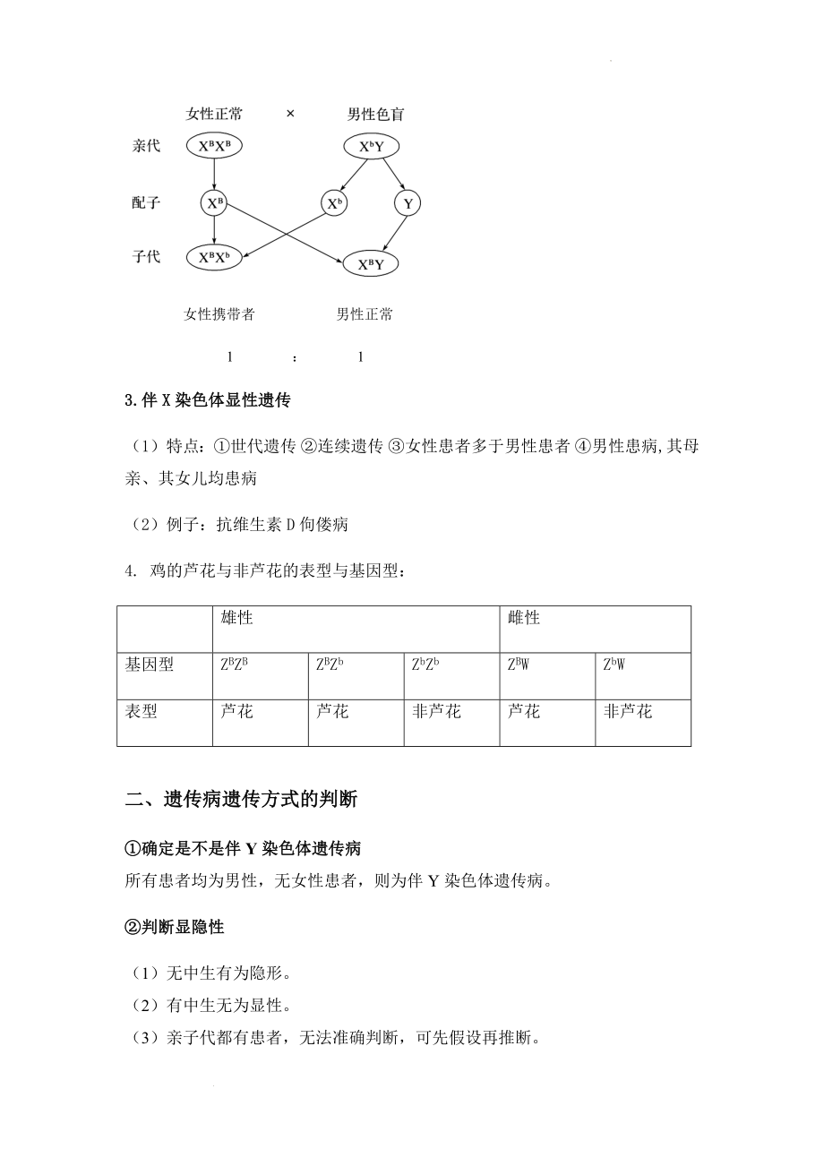 2.3伴性遗传讲义--高一下学期生物人教版必修2.docx_第2页