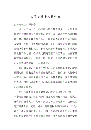 实习支教生心得体会优质.docx