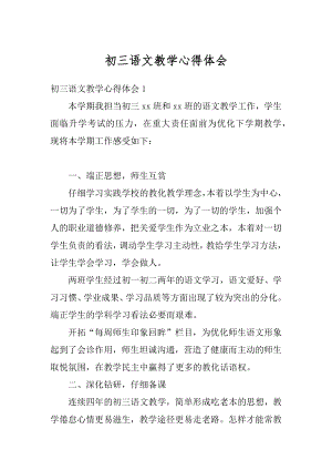 初三语文教学心得体会精编.docx