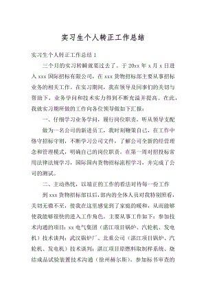 实习生个人转正工作总结精选.docx