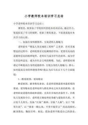 小学教师校本培训学习总结精编.docx