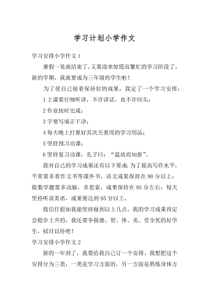 学习计划小学作文范例.docx