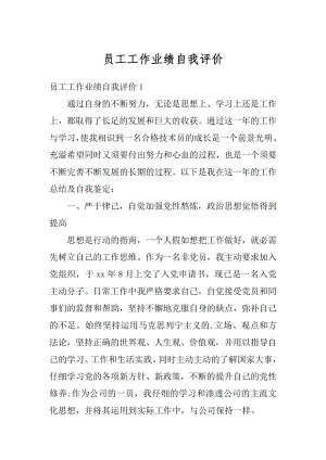 员工工作业绩自我评价精选.docx